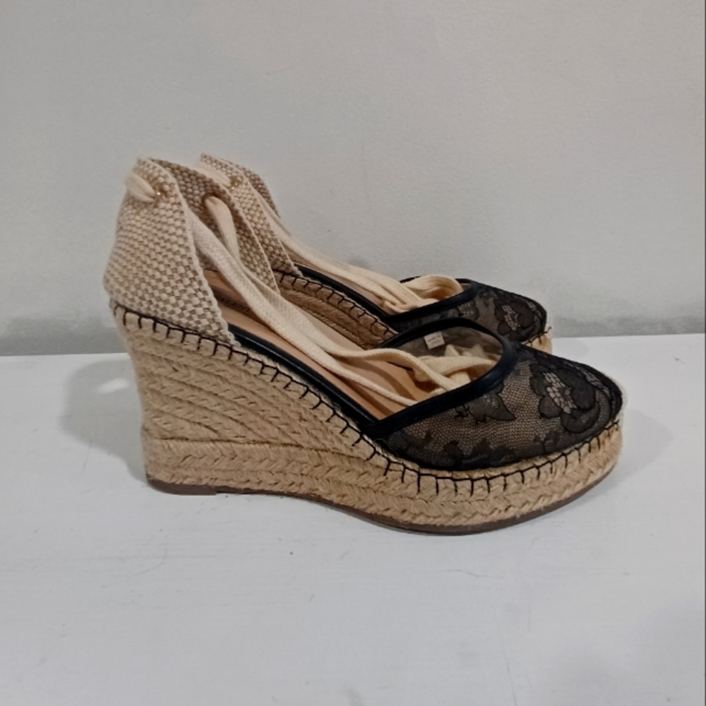 Valentino Garavani Espadrilles Black Wedges 40